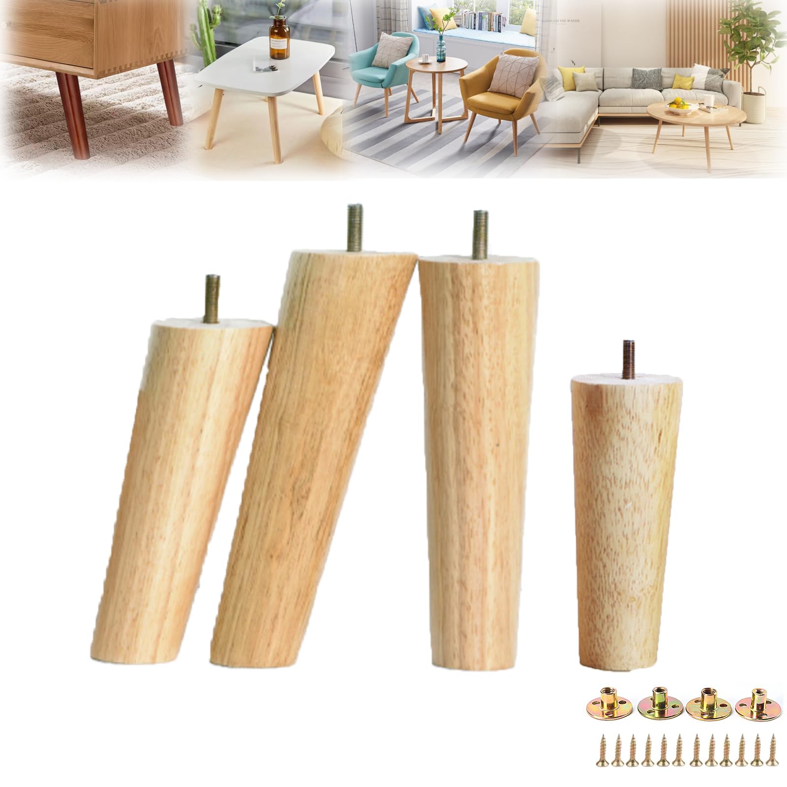 ゴールド、 4本セット 【】 サポート 🌲 家具の脚 円錐形テーブル脚